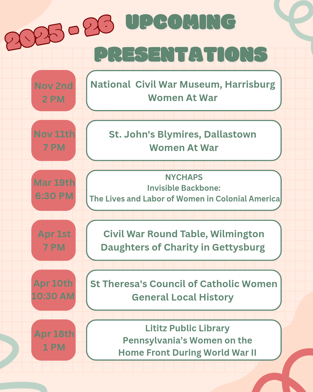 Upcoming Speaking engagements